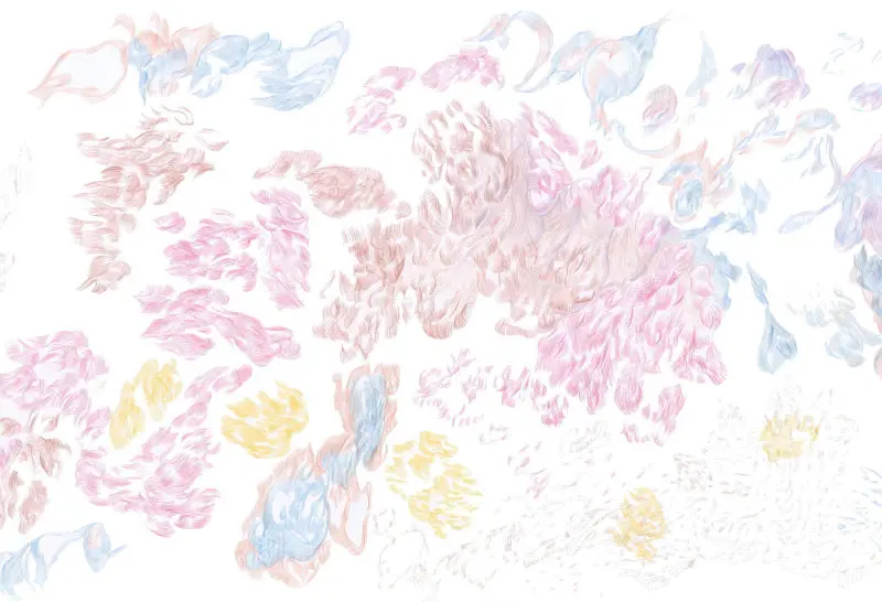 710_Christine-Leins_Buntstift,Tusche_o.T._2017_955x113cm_Ausschnitt